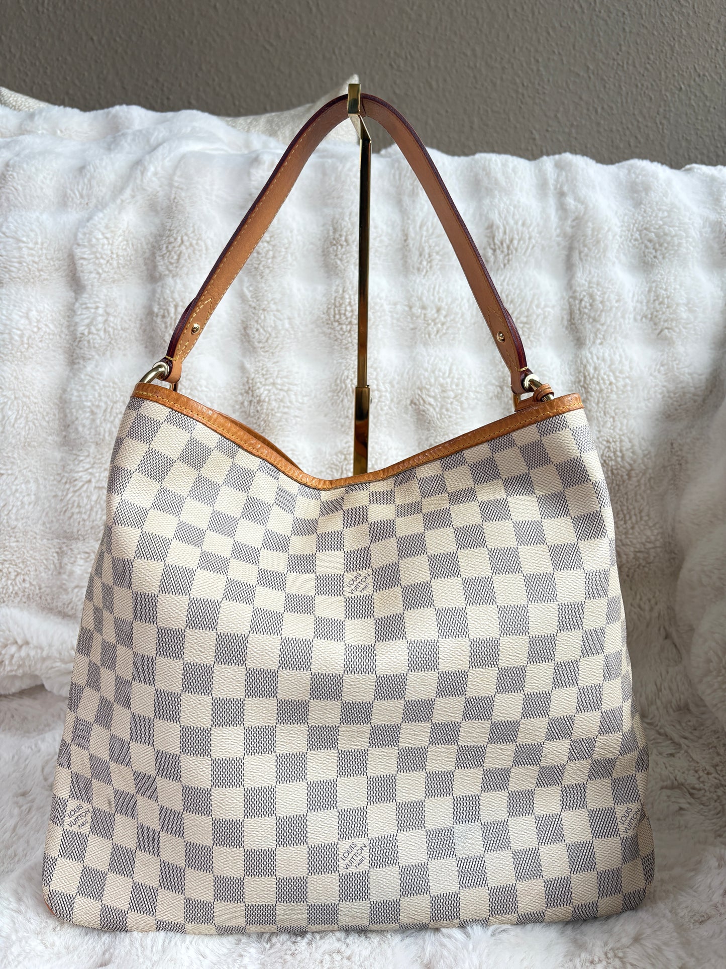 -Sold- Louis Vuitton Delightful MM Damier Azur „Rose Ballerine“ – Hobo Bag