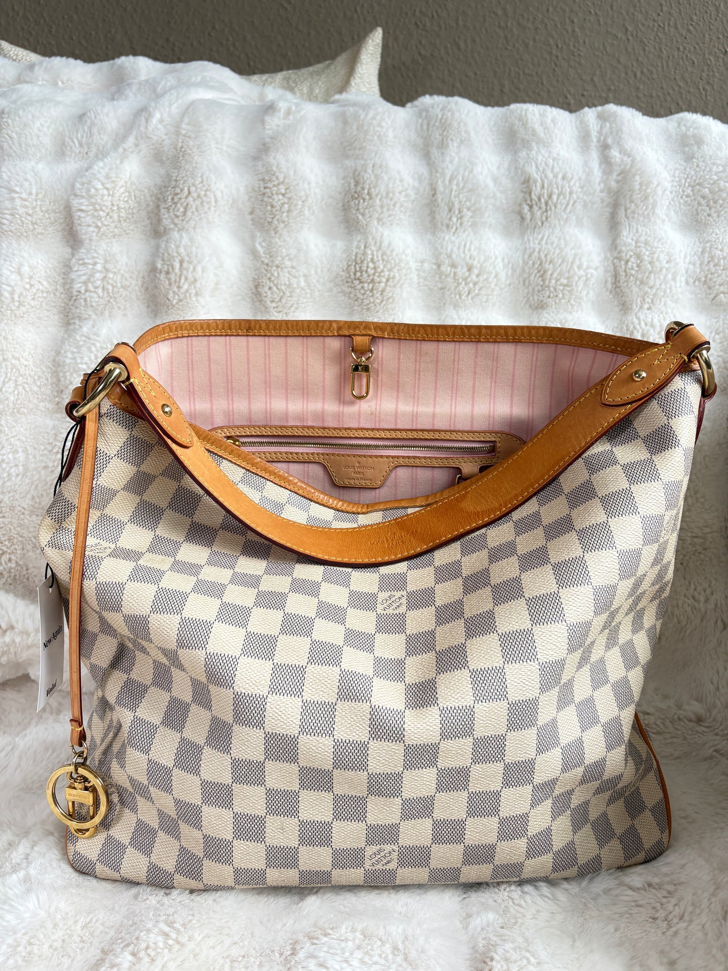-Sold- Louis Vuitton Delightful MM Damier Azur „Rose Ballerine“ – Hobo Bag