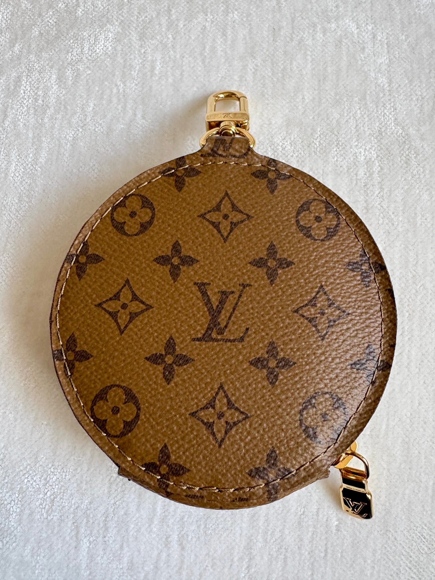 Louis Vuitton Round Coin Purse Monogram Reverse Canvas – Neu mit Box