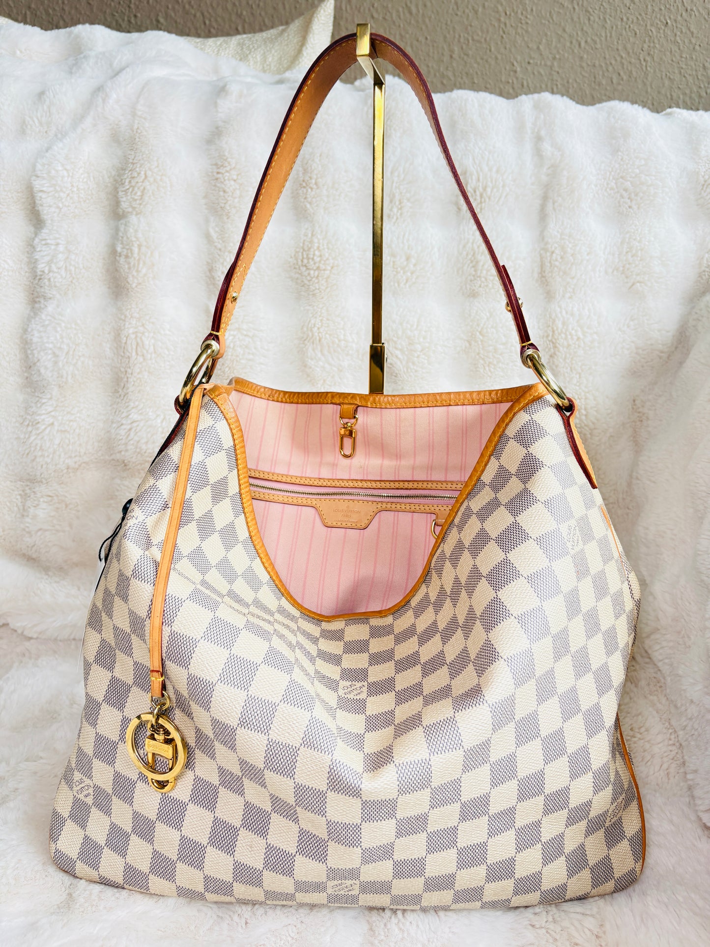 -Sold- Louis Vuitton Delightful MM Damier Azur „Rose Ballerine“ – Hobo Bag
