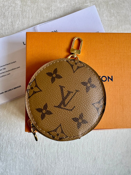 Louis Vuitton Round Coin Purse Monogram Reverse Canvas – Neu mit Box